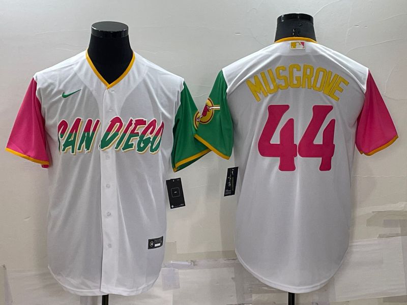 Men San Diego Padres 44 Musgrove White City Edition Game Nike 2022 MLB Jersey